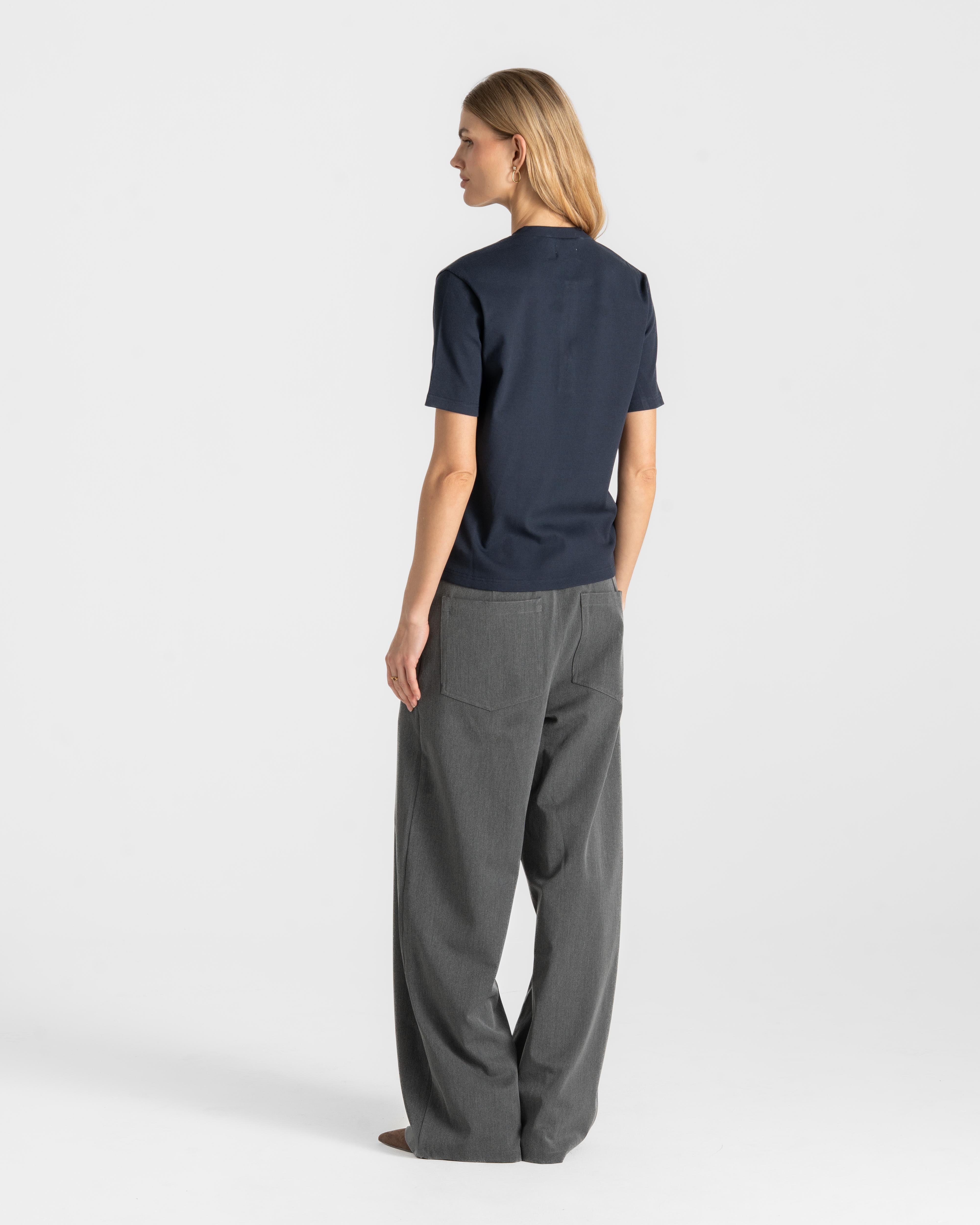 Henley Short Sleeve Navy Dame